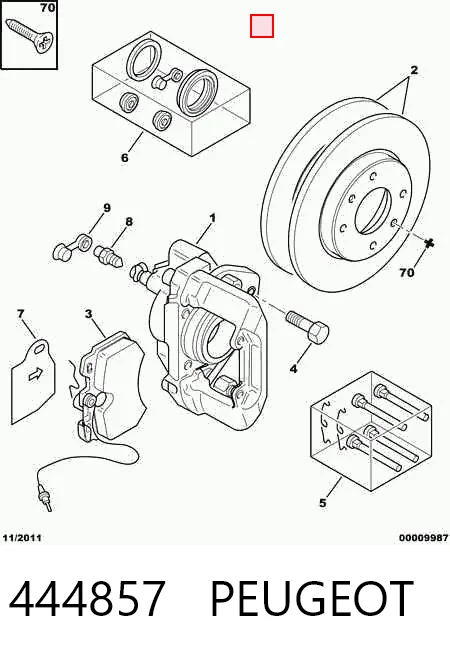 Kit de reparação de suporte do freio dianteiro 9950489 Fiat/Alfa/Lancia