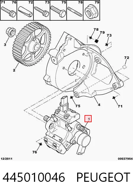 445010046 Peugeot/Citroen Bomba de combustível de pressão alta