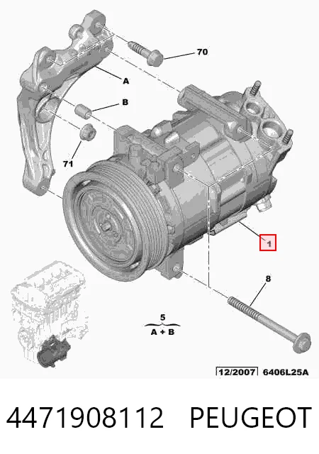 4471908112 Peugeot/Citroen Compressor de aparelho de ar condicionado