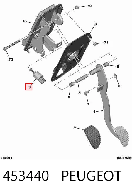 453440 Peugeot/Citroen Sensor de ativação do sinal de parada