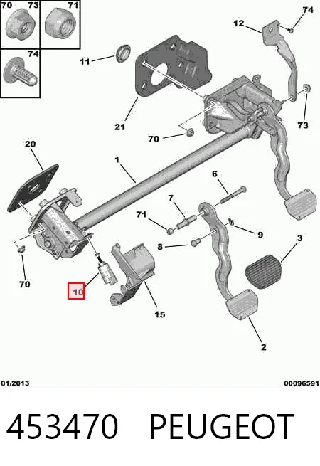 453470 Peugeot/Citroen Sensor de ativação do sinal de parada