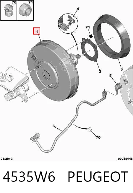 Reforçador dos freios a vácuo para Citroen C4 GRAND PICASSO I UA