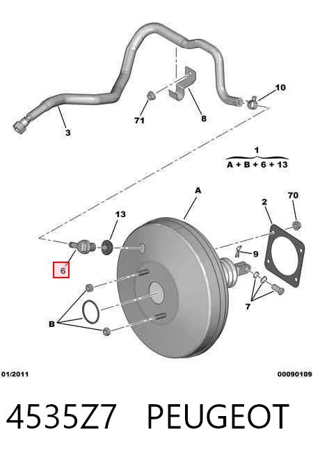  Reforçador dos freios a vácuo Mitsubishi Outlander II XL SUV (CWW) (2005 - 2012) II XL