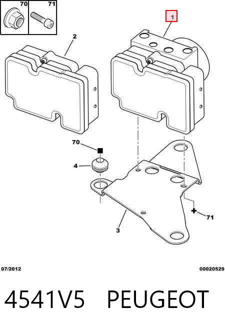 Unidade hidráulico de controlo ABS para Peugeot 206 + 2L, 2M