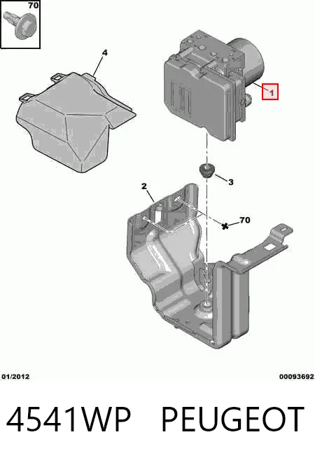 Unidade hidráulico de controlo ABS 9660934580 VAG
