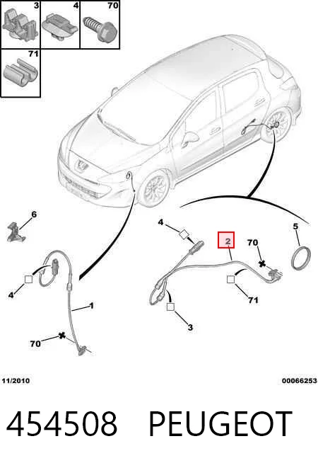 454508 Peugeot/Citroen Sensor ABS traseiro