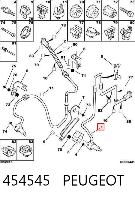 454545 Peugeot/Citroen Sensor dianteiro de ABS