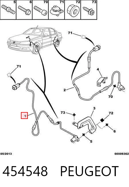 454548 Peugeot/Citroen Sensor dianteiro de ABS