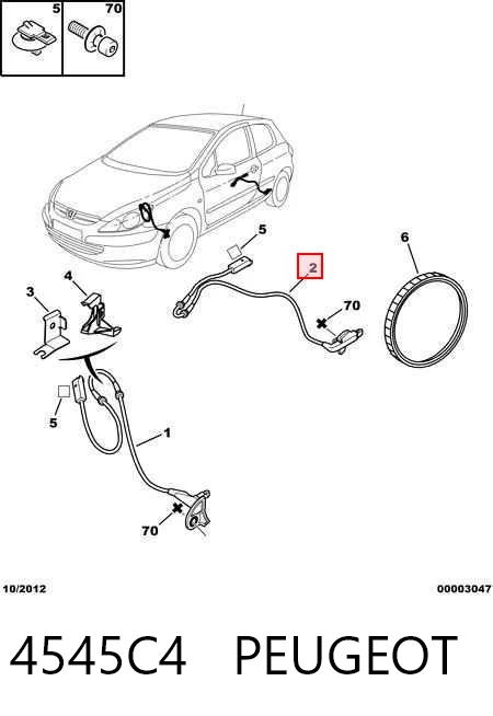 4545C4 Peugeot/Citroen Sensor ABS traseiro