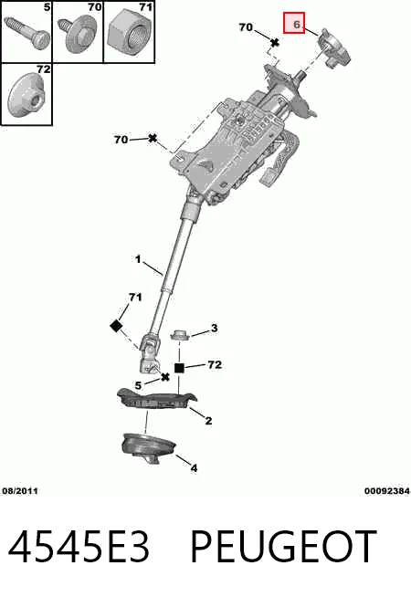  Sensor do ângulo de viragem do volante de direção Citroen C4 GRAND PICASSO I monovolume (UA) (2006 - 2013) GRAND PICASSO I