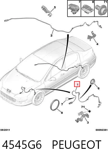 4545G6 Peugeot/Citroen Sensor dianteiro de ABS