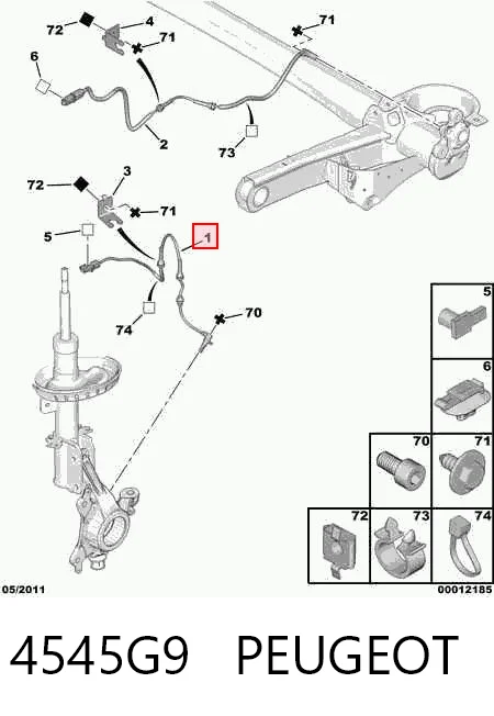 Sensor dianteiro de ABS Citroen C8  EA, EB ao melhor preço