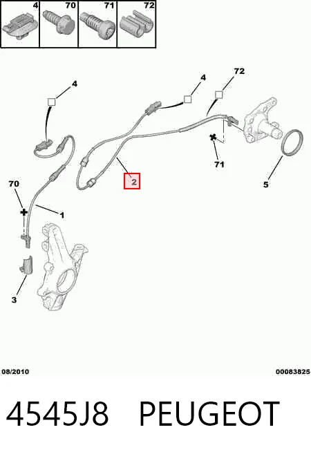 4545J8 Peugeot/Citroen Sensor ABS traseiro