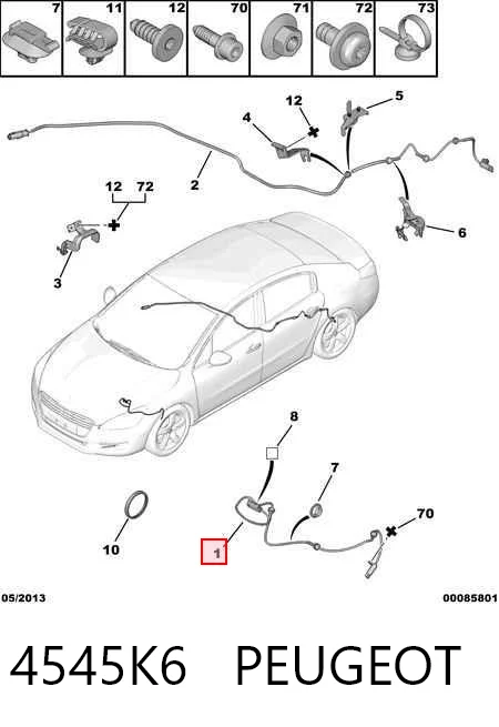 Sensor dianteiro de ABS para Peugeot 407 6E