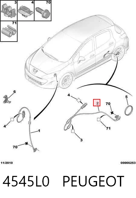 4545L0 Peugeot/Citroen Sensor ABS traseiro