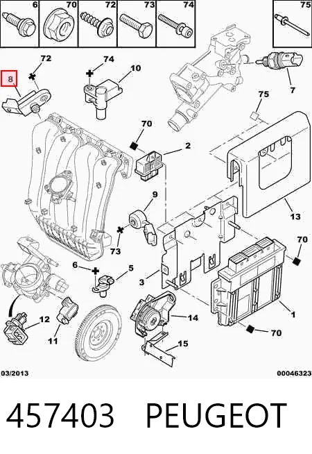 457403 Peugeot/Citroen Sensor de pressão no coletor de admissão, MAP
