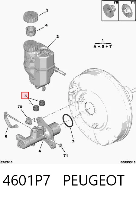  Cilindro mestre do freio Citroen C5  III  carrinha (RW) (2008 - 2017)  III 