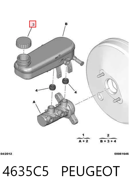 Tanque de cilindro mestre do freio (de fluido de freio) Peugeot Boxer  250 ao melhor preço