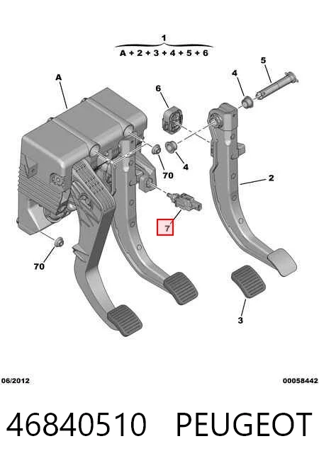 46840510 Peugeot/Citroen Sensor de ativação do sinal de parada