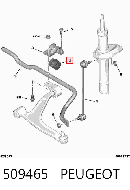 509465 Peugeot/Citroen Bucha de estabilizador dianteiro