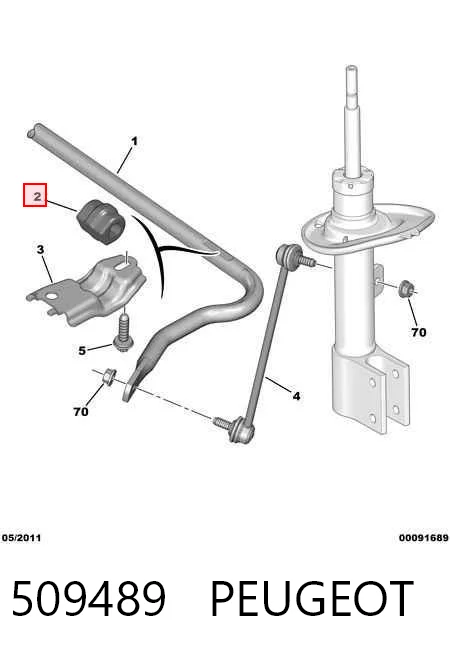 509489 Peugeot/Citroen Bucha de estabilizador dianteiro