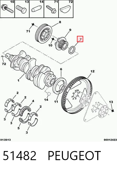 Vedação dianteira de cambota de motor Ford Transit IV T