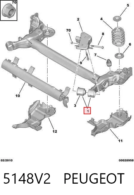 Viga de suspensão traseira (plataforma veicular) para Peugeot 207  WA, WC
