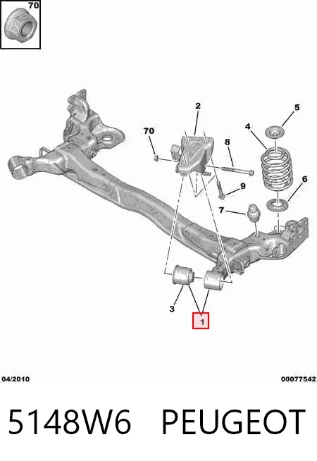 Viga de suspensão traseira (plataforma veicular) Citroen C3 II A51 ao melhor preço