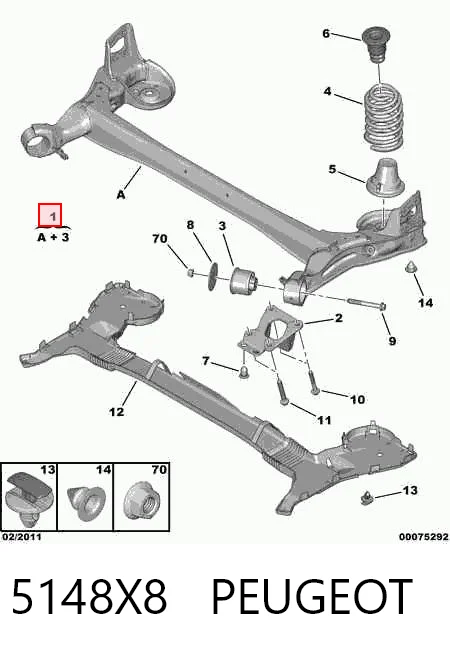 Compre Viga de suspensão traseira (plataforma veicular) Citroen Berlingo 