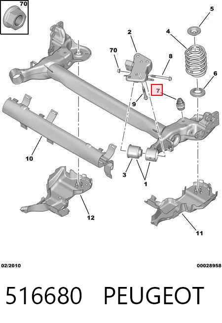516680 Peugeot/Citroen Grade de proteção do eixo traseiro