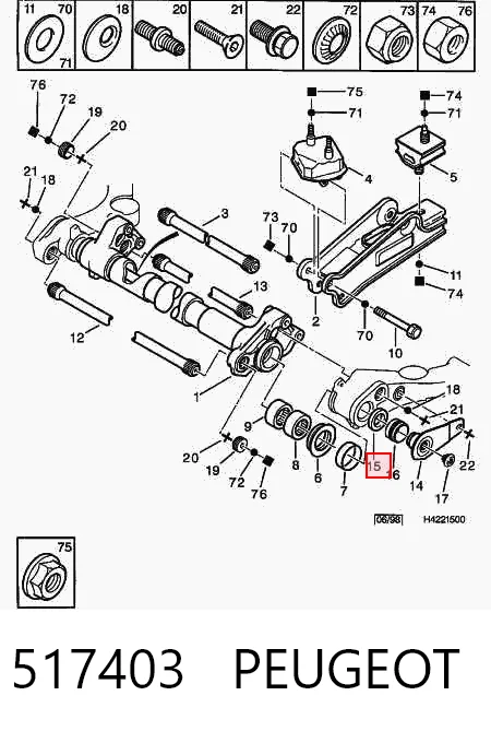 Bloco silencioso traseiro de barra Panhard 00550806 Scania