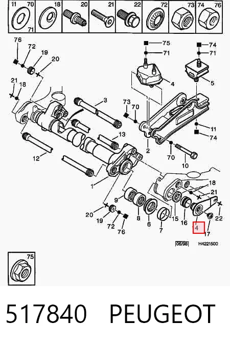 517840 Peugeot/Citroen Braço oscilante de estabilizador traseiro