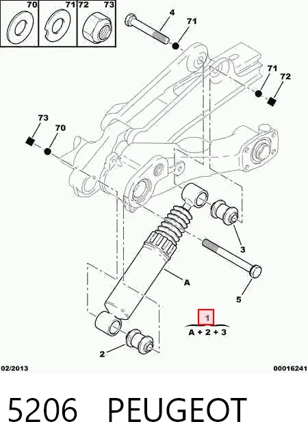 5206 Peugeot/Citroen Amortecedor traseiro