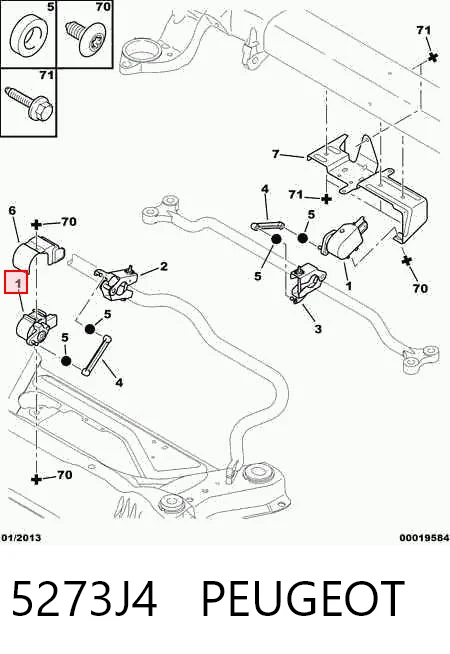 5273J4 Peugeot/Citroen Sensor dianteiro do nível de posição de carroçaria