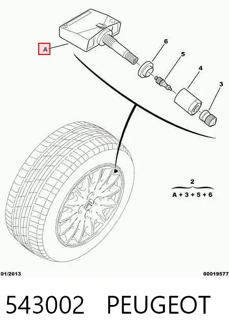 Sensor de pressão de ar nos pneus para Citroen C5 DC