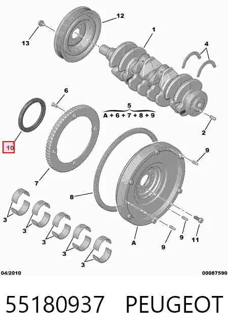 Compre Vedação traseira de cambota de motor Fiat Punto 