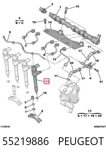 Injetor de injeção de combustível para Fiat Doblo 263