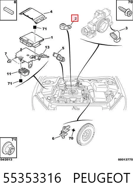 55353316 Peugeot/Citroen Sensor de detonação