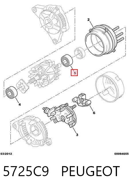Rolamento do gerador para Peugeot 205 741A, C