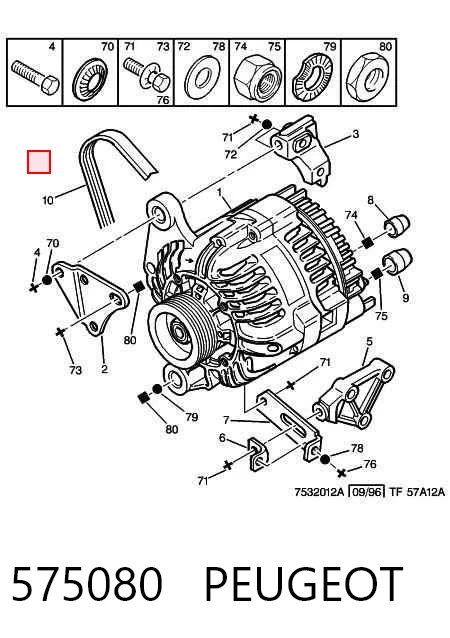 575080 Peugeot/Citroen Correia dos conjuntos de transmissão