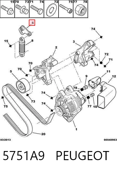 Reguladora de tensão da correia de transmissão Fiat/Alfa/Lancia 9635966680 preço, a partir de 29,72 USD