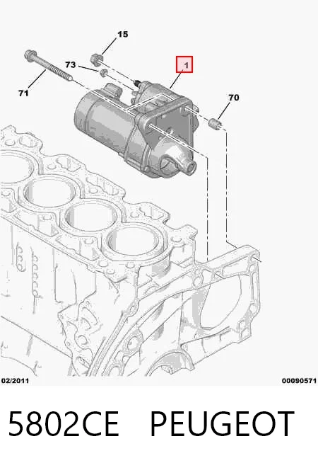 5802CE Peugeot/Citroen Motor de arranco