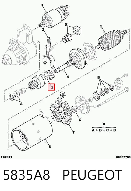 Roda-livre do motor de arranco para Volkswagen Passat 3B5