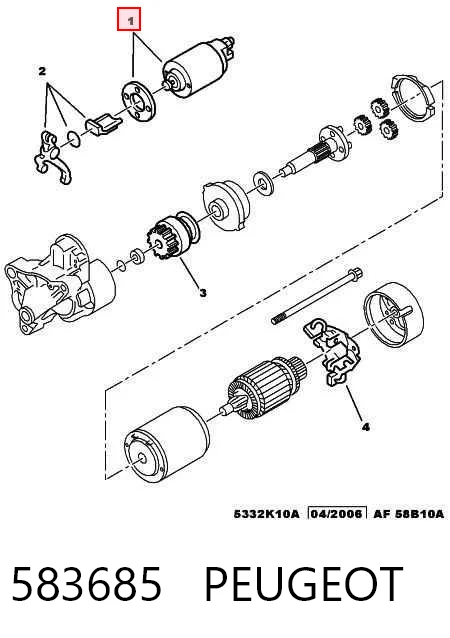 Relê retrator do motor de arranco para Citroen C4 
