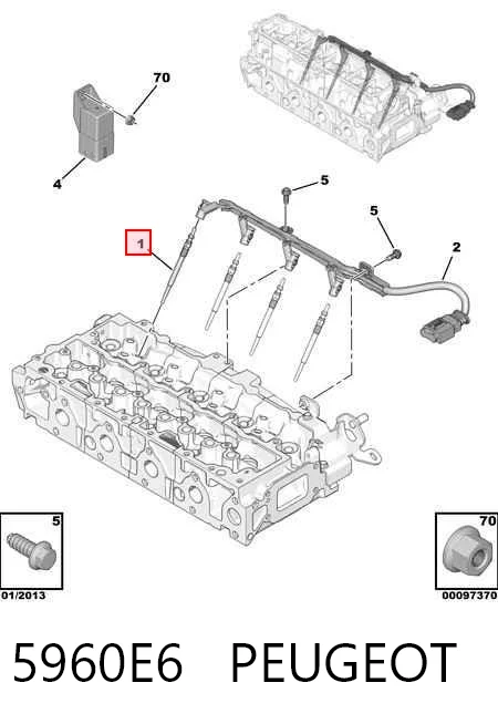 5960E6 Peugeot/Citroen Vela de incandescência