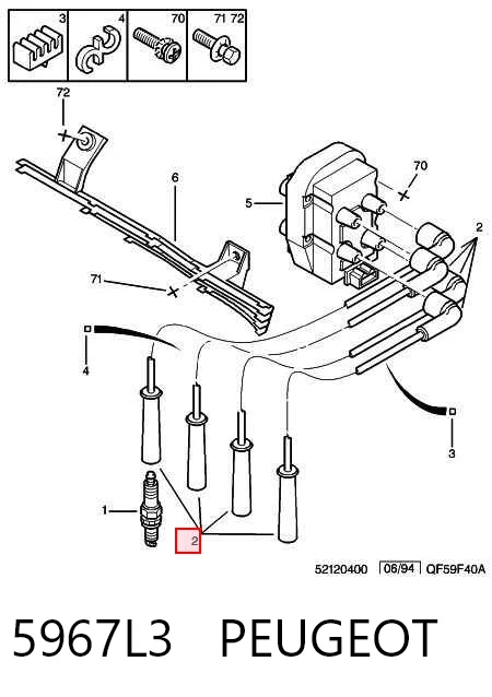  Fios de alta voltagem, kit Peugeot 406 carrinha (8E, F) (1996 - 2004) 