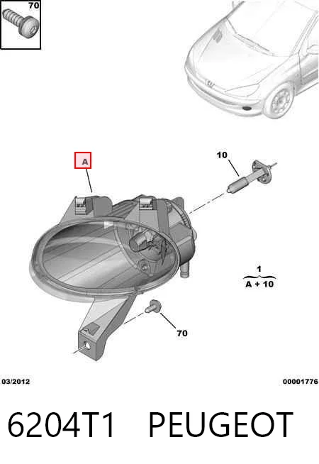 6002001917 Fiat/Alfa/Lancia Luzes de nevoeiro esquerdas