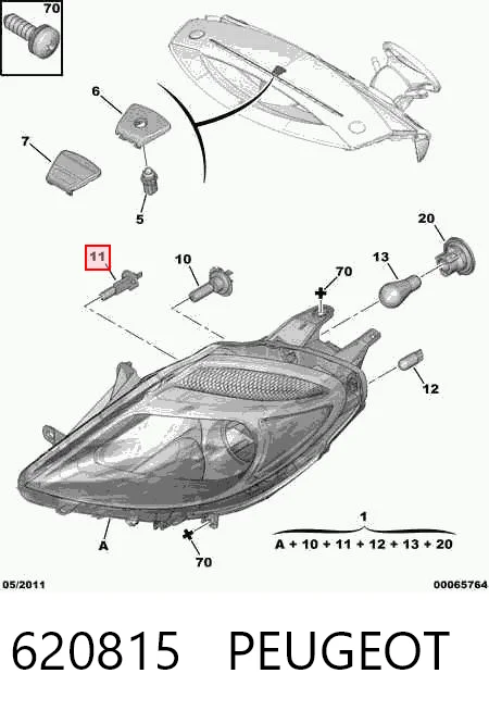 Luz esquerda Citroen C8  EA, EB