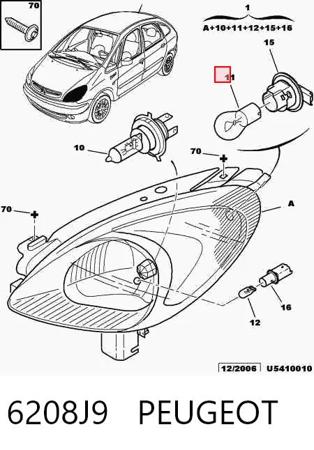 Luz esquerda Citroen Xsara Picasso N68