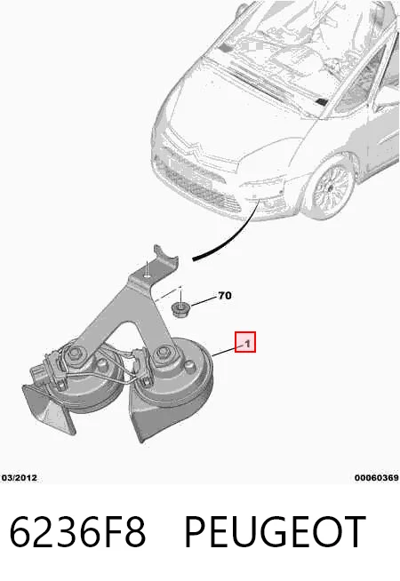 Sinal sonoro (cláxon) para Citroen C4 UD